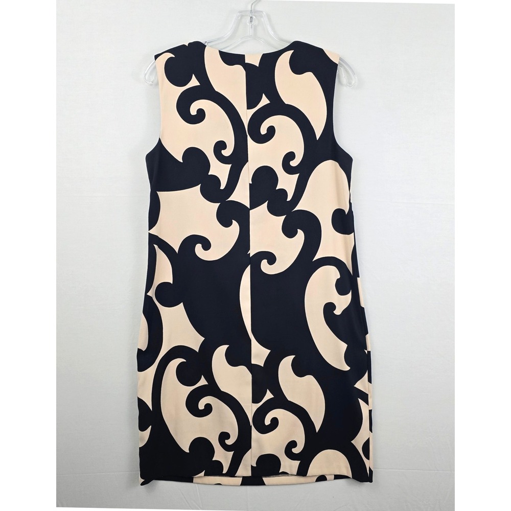 AGB Sleeveless Zipper Shoulder Black Beige Pencil Dress 8 - Picture 2 of 8